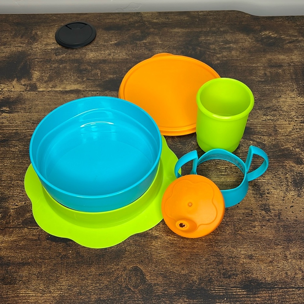 Baby toddler meal snack set sippy cup bowl Tupperware